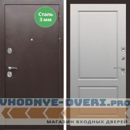 Входная дверь REX (Рекс) 5 металл 3мм медный антик ФЛ-117 софт грей