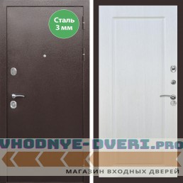 Входная дверь REX (Рекс) 5 металл 3мм медный антик ФЛ-119 Лиственница бежевая