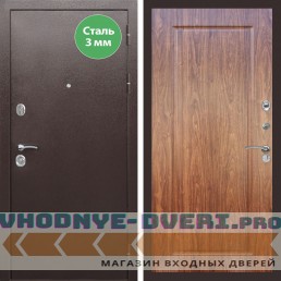Входная дверь REX (Рекс) 5 металл 3мм медный антик ФЛ-119 Мореная береза