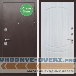 Входная дверь REX (Рекс) 5 металл 3мм медный антик ФЛ-123 Сандал светлый