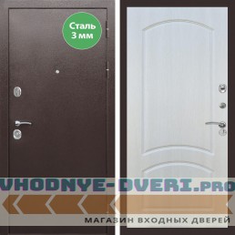 Входная дверь REX (Рекс) 5 металл 3мм медный антик ФЛ-126 Лиственница бежевая