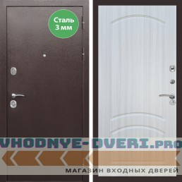 Входная дверь REX (Рекс) 5 металл 3мм медный антик ФЛ-126 Сандал светлый