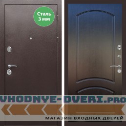 Входная дверь REX (Рекс) 5 металл 3мм медный антик ФЛ-126 Венге