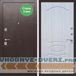 Входная дверь REX (Рекс) 5 металл 3мм медный антик ФЛ-128 Сандал светлый