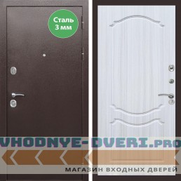 Входная дверь REX (Рекс) 5 металл 3мм медный антик ФЛ-130 Сандал светлый