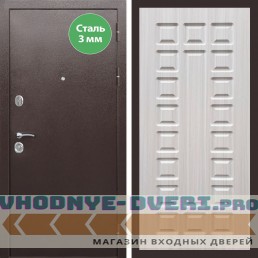 Входная дверь REX (Рекс) 5 металл 3мм медный антик ФЛ-183 сандал светлый