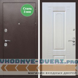 Входная дверь REX (Рекс) 5 металл 3мм медный антик ФЛ-2 Лиственница