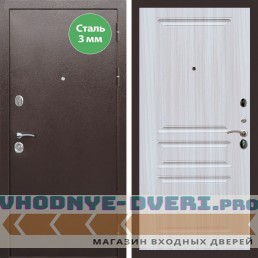 Входная дверь REX (Рекс) 5 металл 3мм медный антик ФЛ-243 Сандал светлый