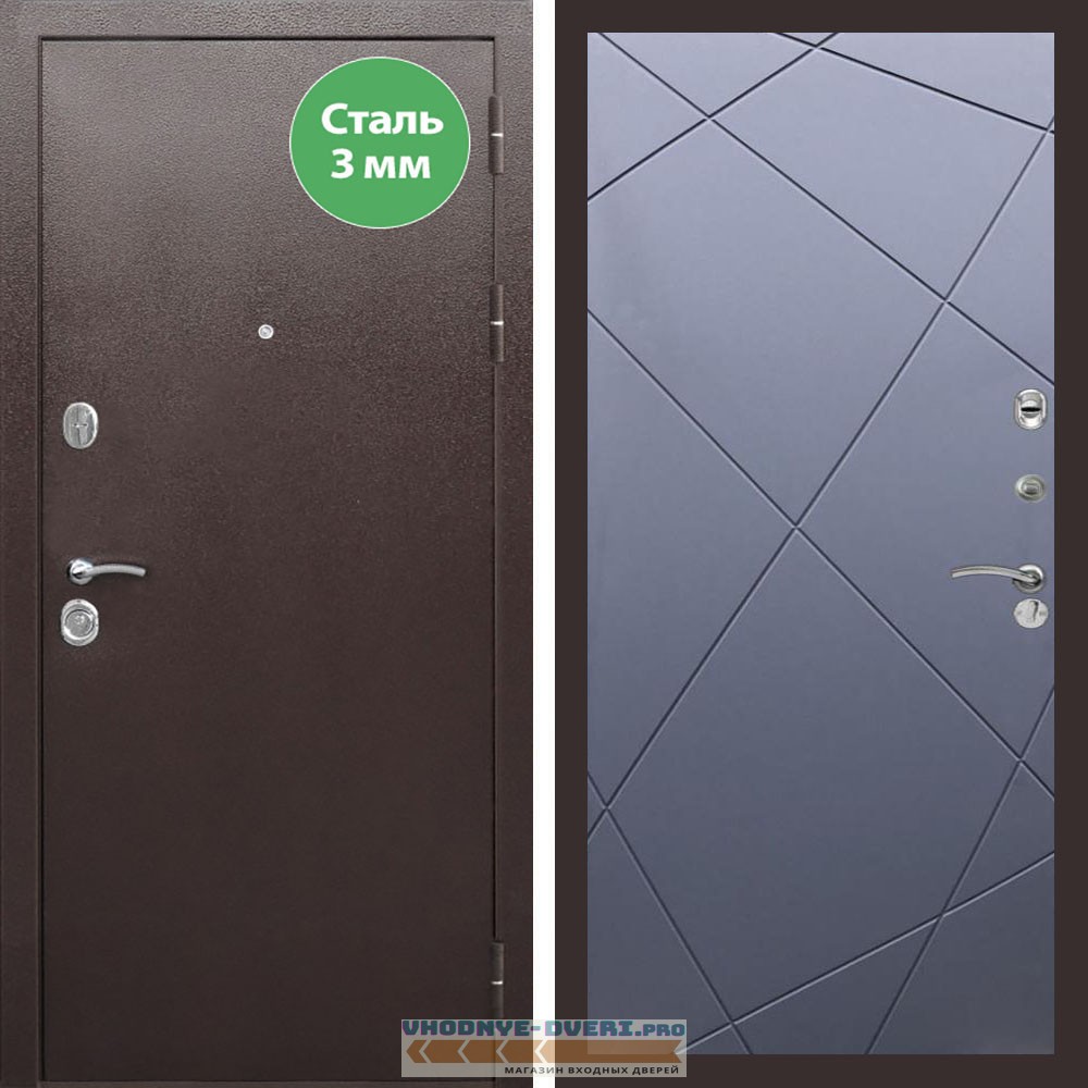 Входная дверь REX (Рекс) 5 металл 3мм медный антик ФЛ-291 силк титан