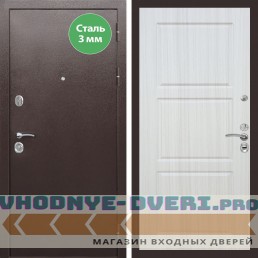 Входная дверь REX (Рекс) 5 металл 3мм медный антик ФЛ-3 Сандал светлый