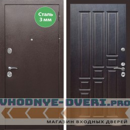 Входная дверь REX (Рекс) 5 металл 3мм медный антик ФЛ-31 Венге