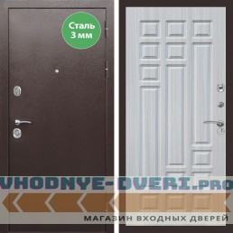 Входная дверь REX (Рекс) 5 металл 3мм медный антик ФЛ-32 Сандал светлый