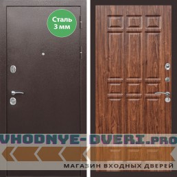 Входная дверь REX (Рекс) 5 металл 3мм медный антик ФЛ-33 Мореная береза
