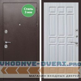 Входная дверь REX (Рекс) 5 металл 3мм медный антик ФЛ-33 Сандал светлый