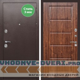 Входная дверь REX (Рекс) 5 металл 3мм медный антик ФЛ-39 Мореная береза