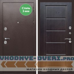 Входная дверь REX (Рекс) 5 металл 3мм медный антик ФЛ-39 Венге