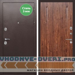 Входная дверь REX (Рекс) 5 металл 3мм медный антик ФЛ-68 Мореная береза