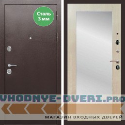 Входная дверь REX (Рекс) 5 металл 3мм медный антик пастораль беленый дуб