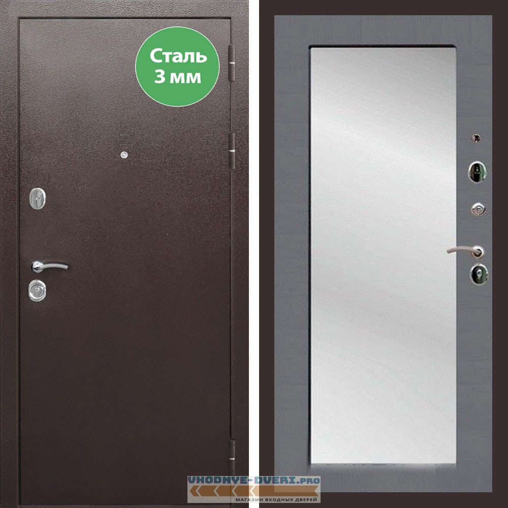 Входная дверь REX (Рекс) 5 металл 3мм медный антик пастораль силк титан