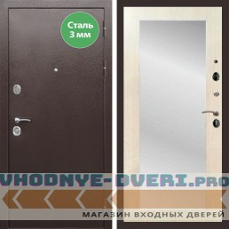 Входная дверь REX (Рекс) 5 металл 3мм медный антик пастораль лиственница беж