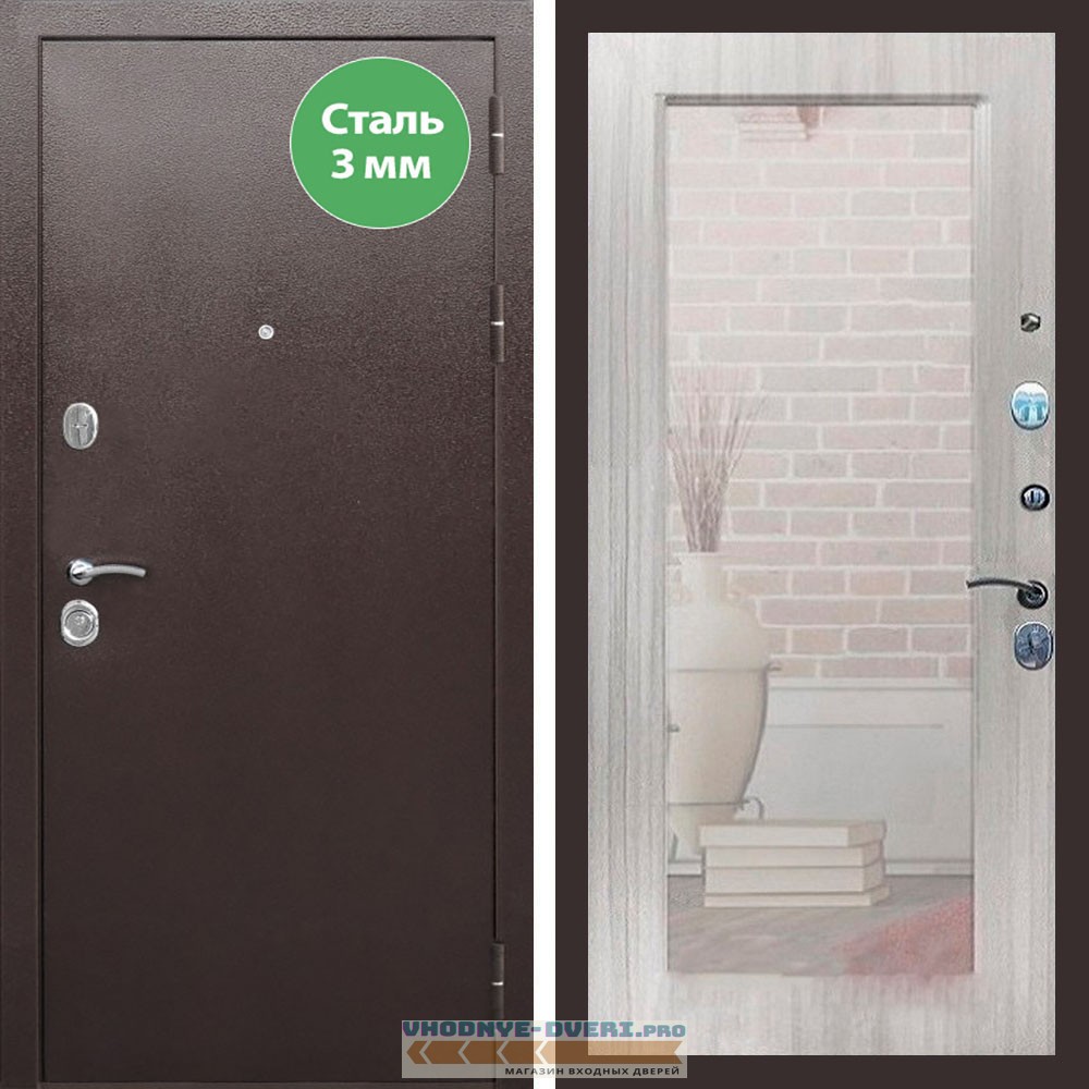 Входная дверь REX (Рекс) 5 металл 3мм медный антик Пастораль сандал светлый