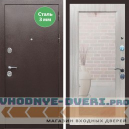 Входная дверь REX (Рекс) 5 металл 3мм медный антик Пастораль сандал светлый