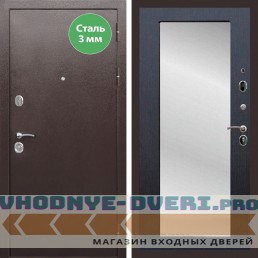 Входная дверь REX (Рекс) 5 металл 3мм медный антик пастораль венге