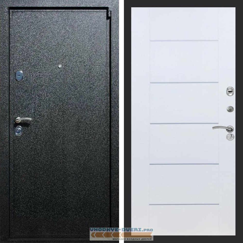 Входная дверь REX (Рекс) 3 Черный крокодил B03 молдинги белый ясень