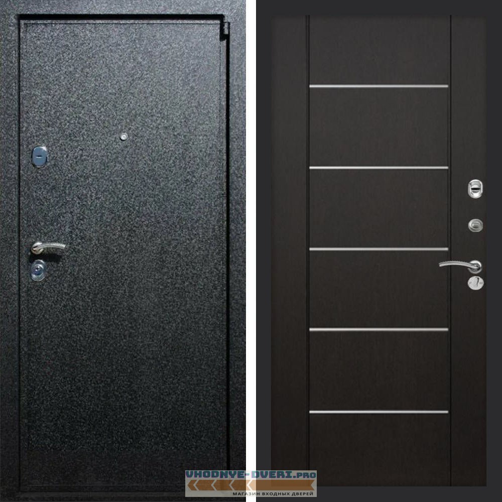 Входная дверь REX (Рекс) 3 Черный крокодил B03 молдинги венге