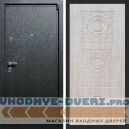 Входная дверь REX (Рекс) 3 Черный крокодил д-18 сосна белая
