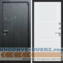 Входная дверь REX (Рекс) 3 Черный крокодил ФЛ-1 белый матовый