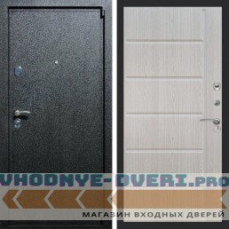 Входная дверь REX (Рекс) 3 Черный крокодил ФЛ-123 Беленый дуб