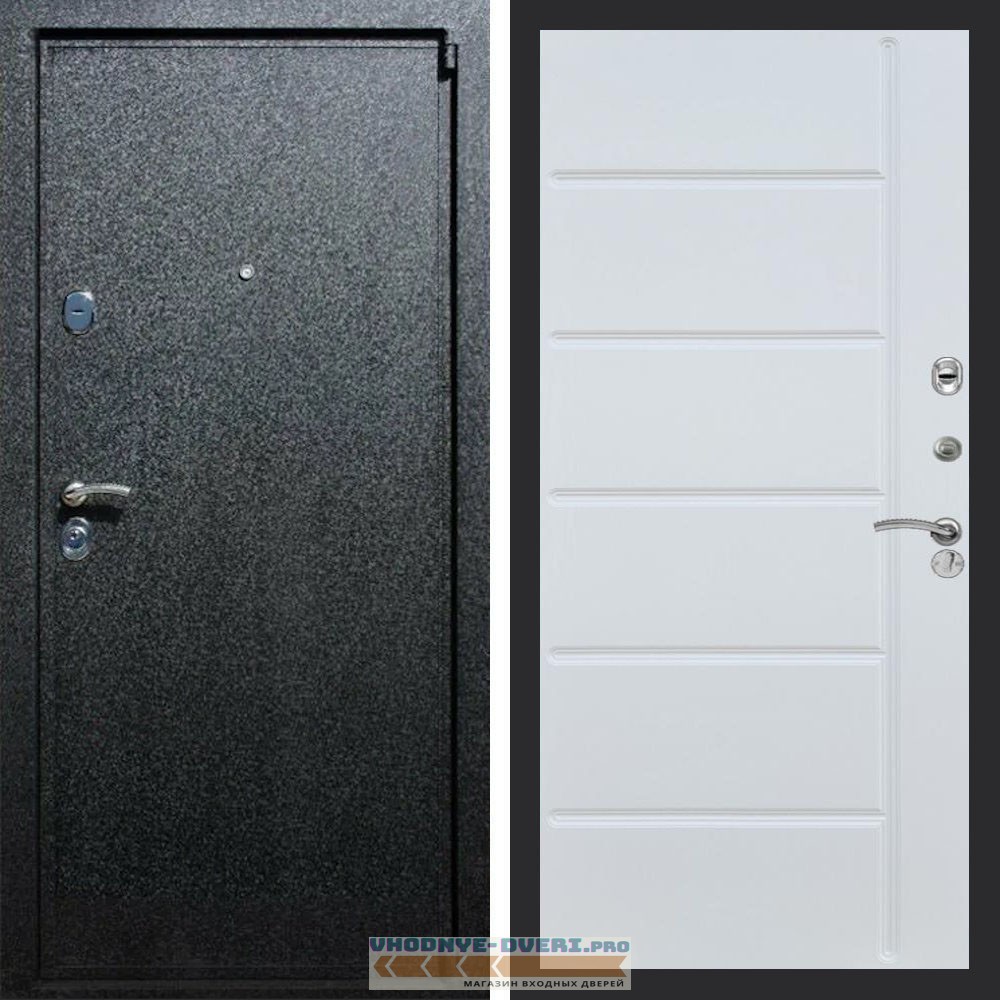 Входная дверь REX (Рекс) 3 Черный крокодил ФЛ-102 Белый ясень