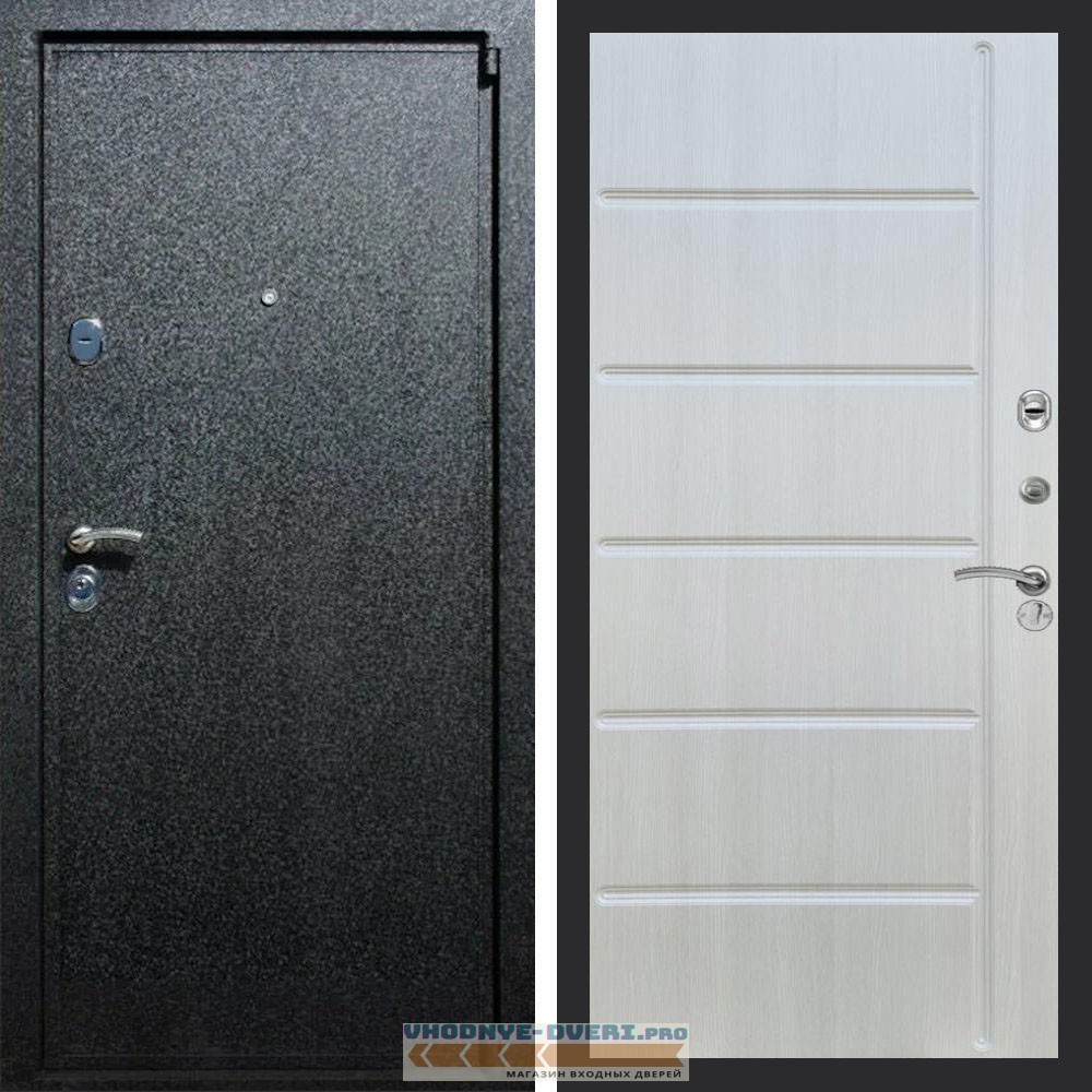 Входная дверь REX (Рекс) 3 Черный крокодил ФЛ-102 Лиственница бежевая