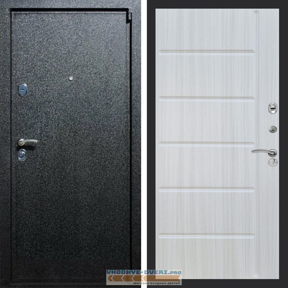 Входная дверь REX (Рекс) 3 Черный крокодил ФЛ-102 Сандал светлый