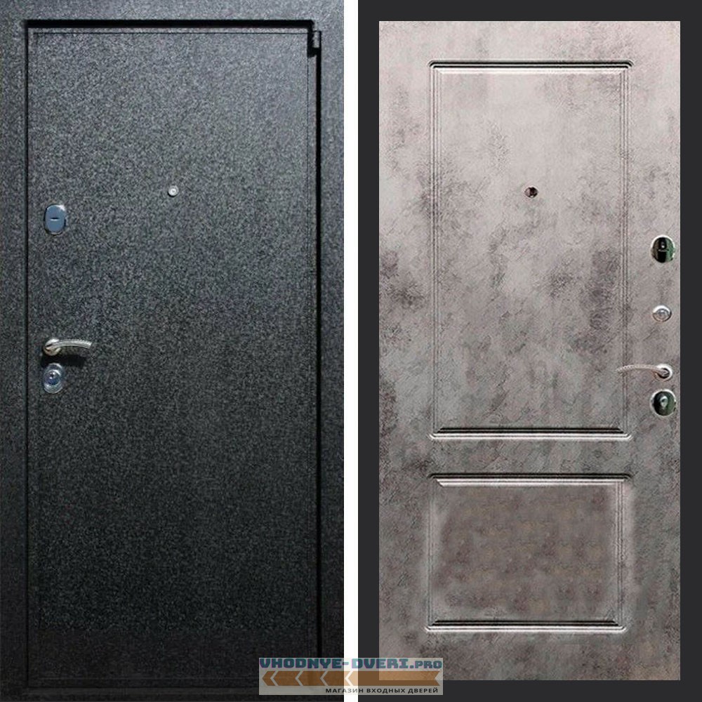 Входная дверь REX (Рекс) 3 Черный крокодил ФЛ-117 бетон темный