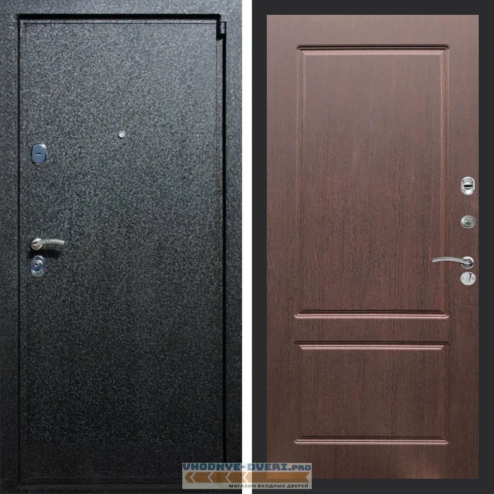 Входная дверь REX (Рекс) 3 Черный крокодил ФЛ-117 орех премиум