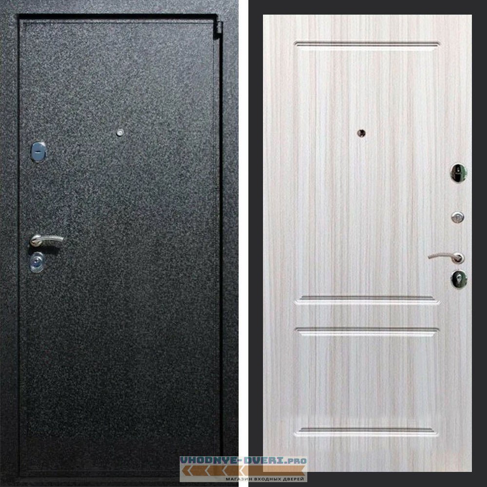 Входная дверь REX (Рекс) 3 Черный крокодил ФЛ-117 сандал светлый