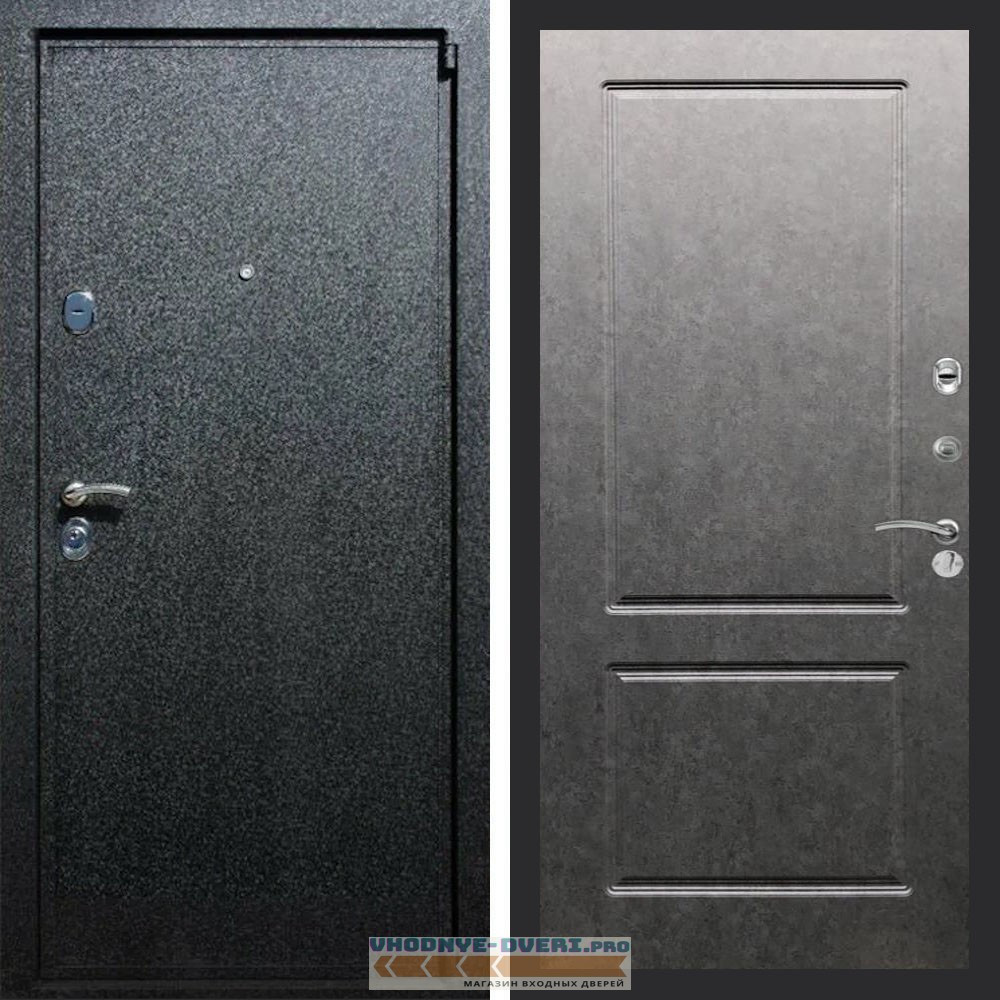 Входная дверь REX (Рекс) 3 Черный крокодил ФЛ-117 штукатурка графит