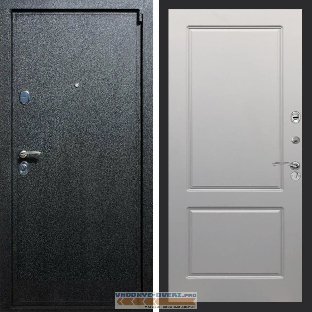 Входная дверь REX (Рекс) 3 Черный крокодил ФЛ-117 софт грей