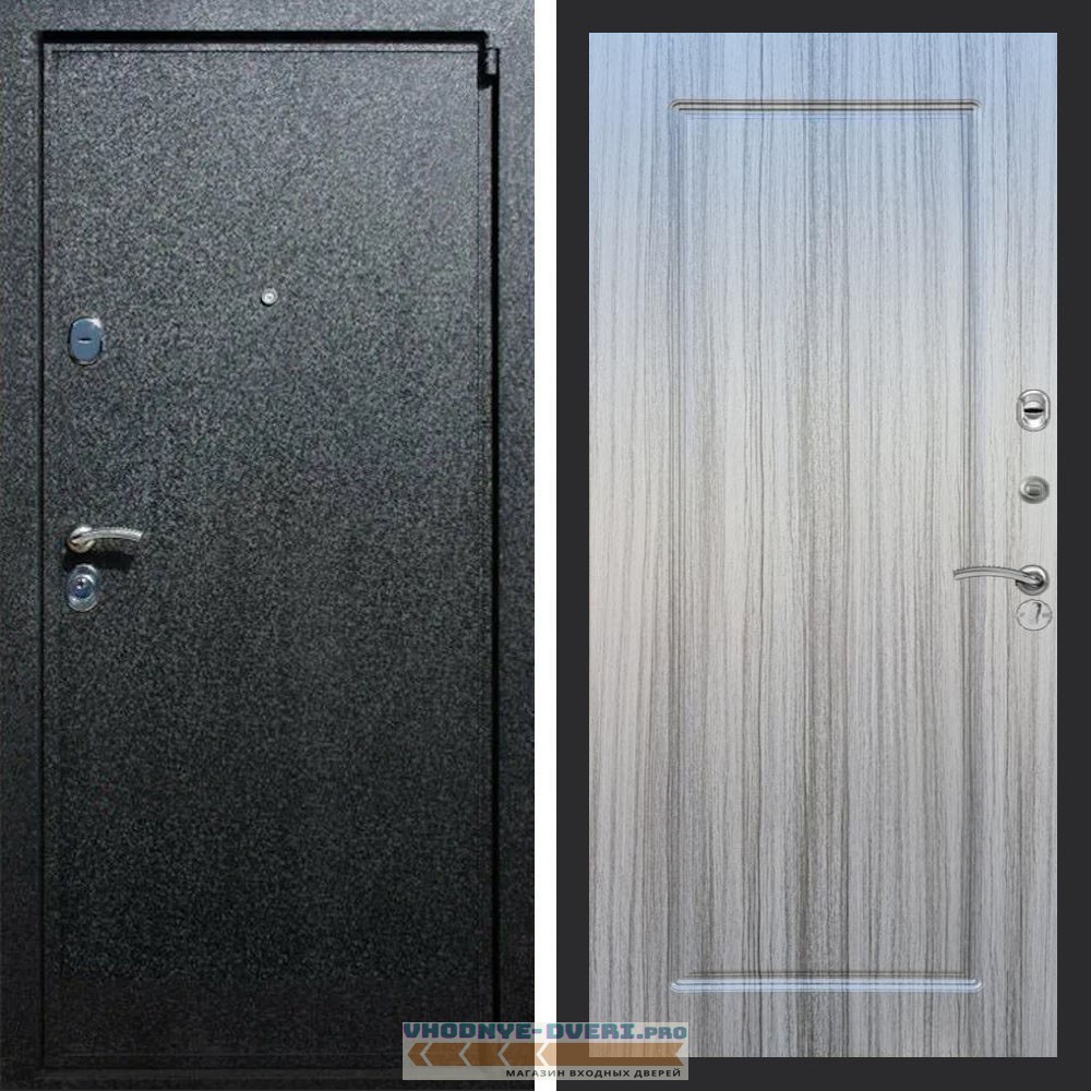 Входная дверь REX (Рекс) 3 Черный крокодил ФЛ-119 Сандал серый