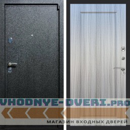 Входная дверь REX (Рекс) 3 Черный крокодил ФЛ-119 Сандал серый