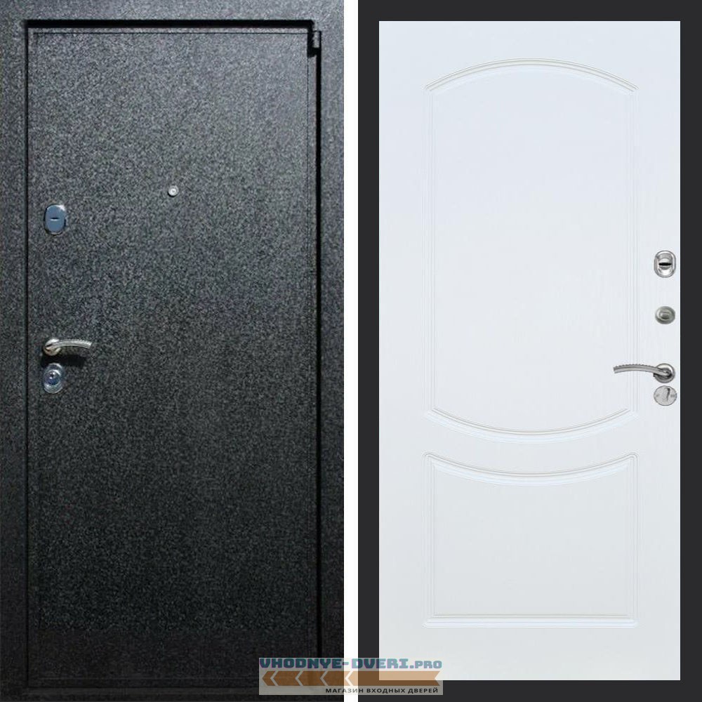 Входная дверь REX (Рекс) 3 Черный крокодил ФЛ-123 Белый ясень
