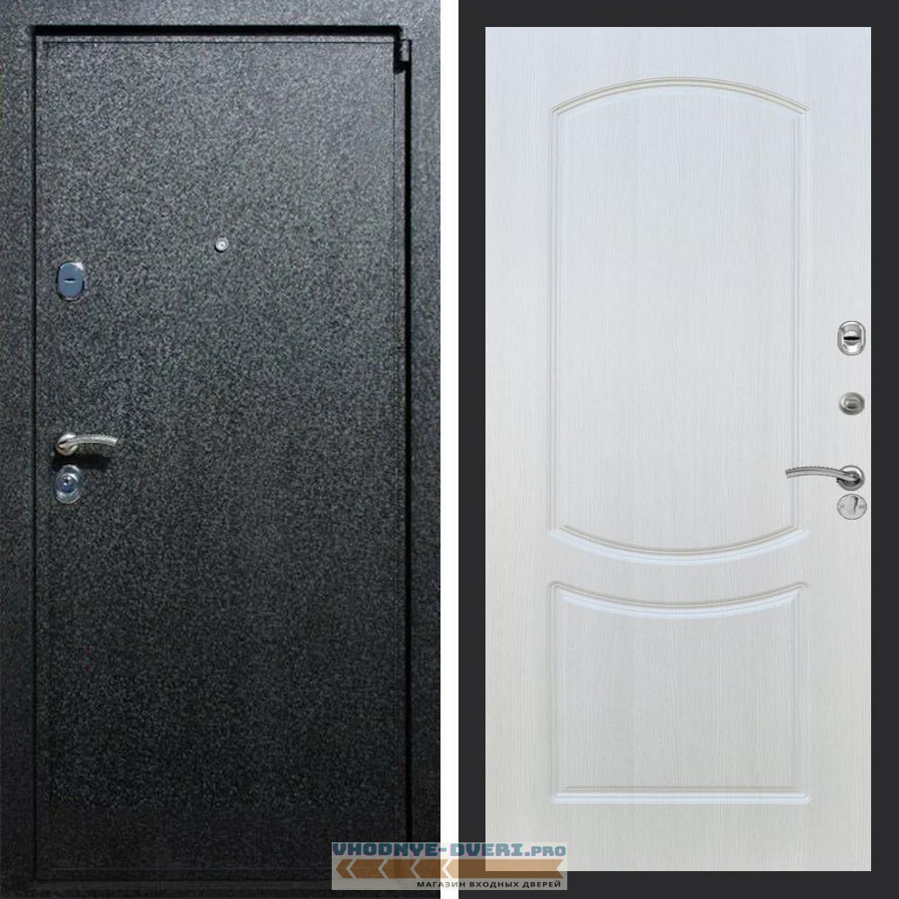 Входная дверь REX (Рекс) 3 Черный крокодил ФЛ-123 Лиственница бежевая