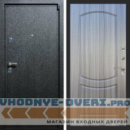 Входная дверь REX (Рекс) 3 Черный крокодил ФЛ-123 Сандал серый