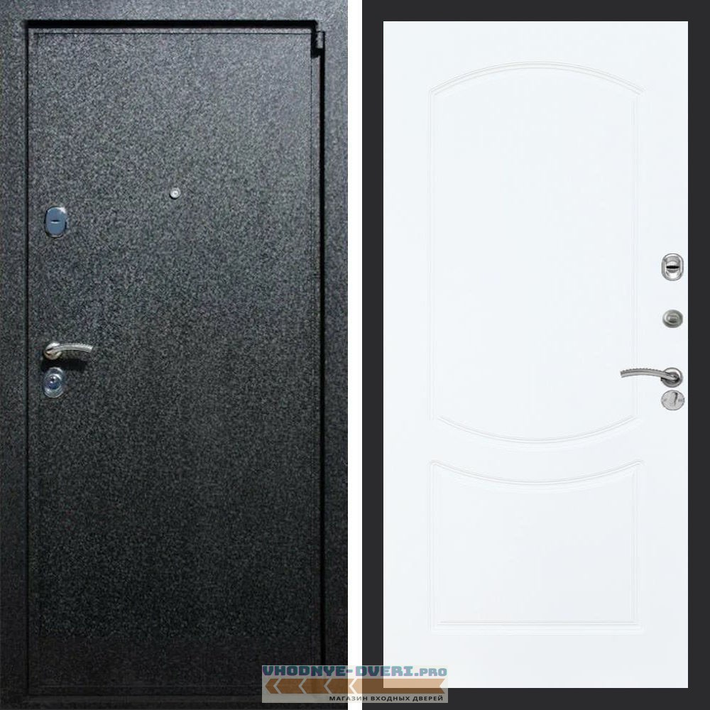 Входная дверь REX (Рекс) 3 Черный крокодил ФЛ-123 Белый матовый