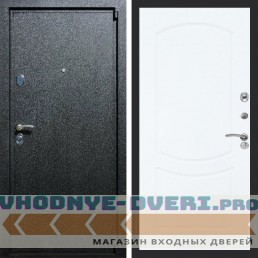 Входная дверь REX (Рекс) 3 Черный крокодил ФЛ-123 Белый матовый