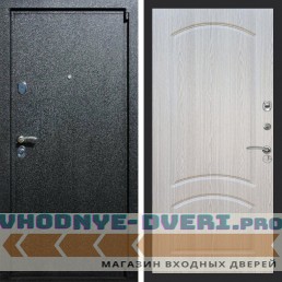 Входная дверь REX (Рекс) 3 Черный крокодил ФЛ-126 Беленый дуб