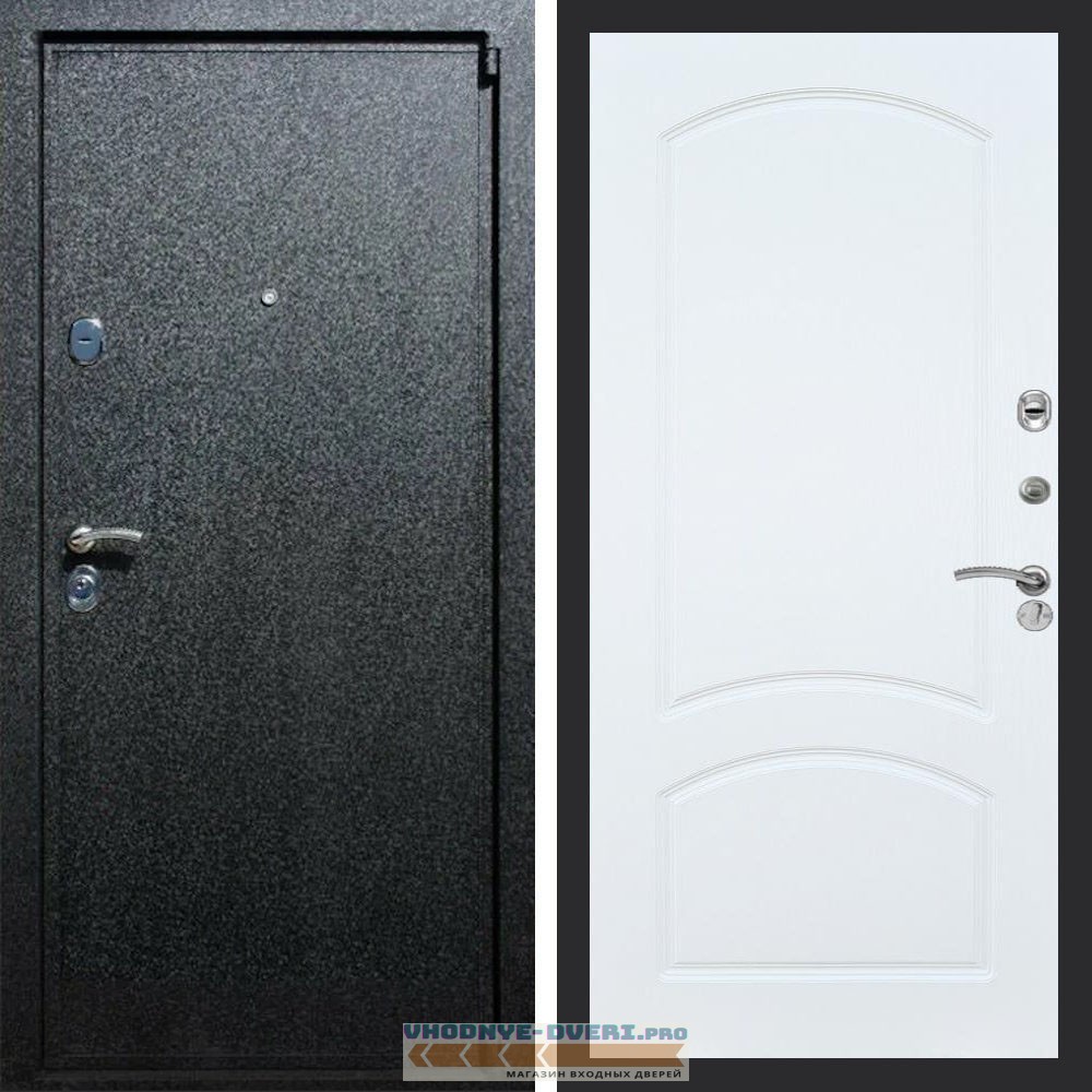 Входная дверь REX (Рекс) 3 Черный крокодил ФЛ-126 Белый ясень