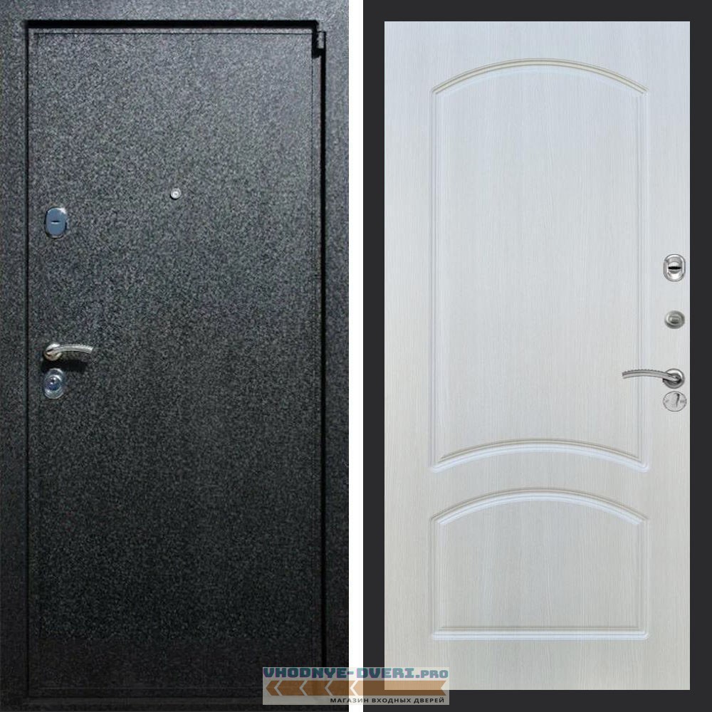 Входная дверь REX (Рекс) 3 Черный крокодил ФЛ-126 Лиственница бежевая